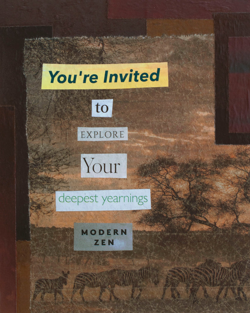 "Modern Zen," original collage, 10" x 8"