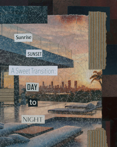 "Sunrise Sunset," original collage, 10" x 8"