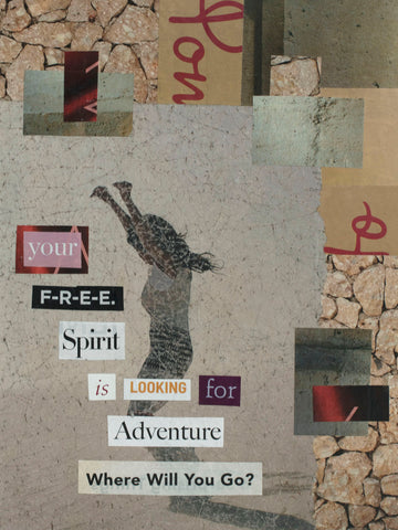 "Where Will You Go?," original collage, 12" x 9"