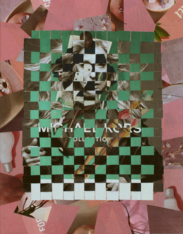 "Ferragamo On My Mind," original collage, 14" x 11"