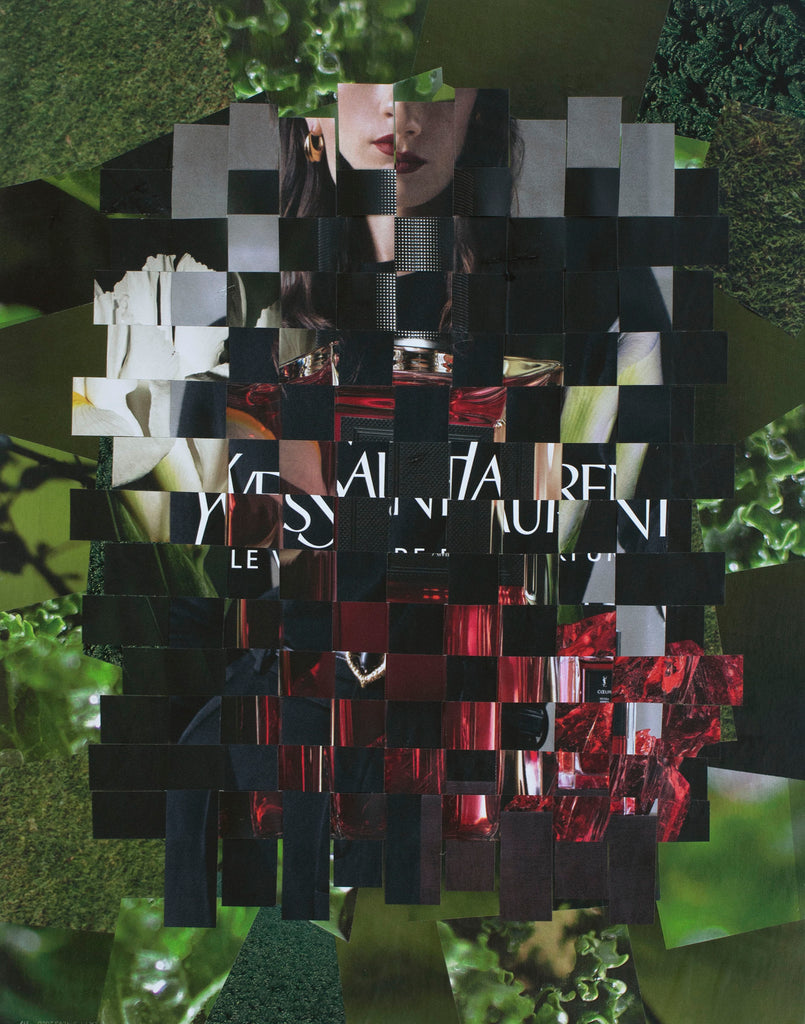 "YSL" original collage, 14" x 11"