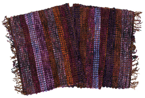 Handwoven Tablerunner, Plum-Rust, 14" x 42"