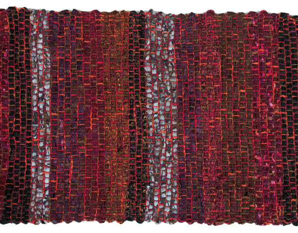 Handwoven Tablerunner, Bright Red, 14" x 42"