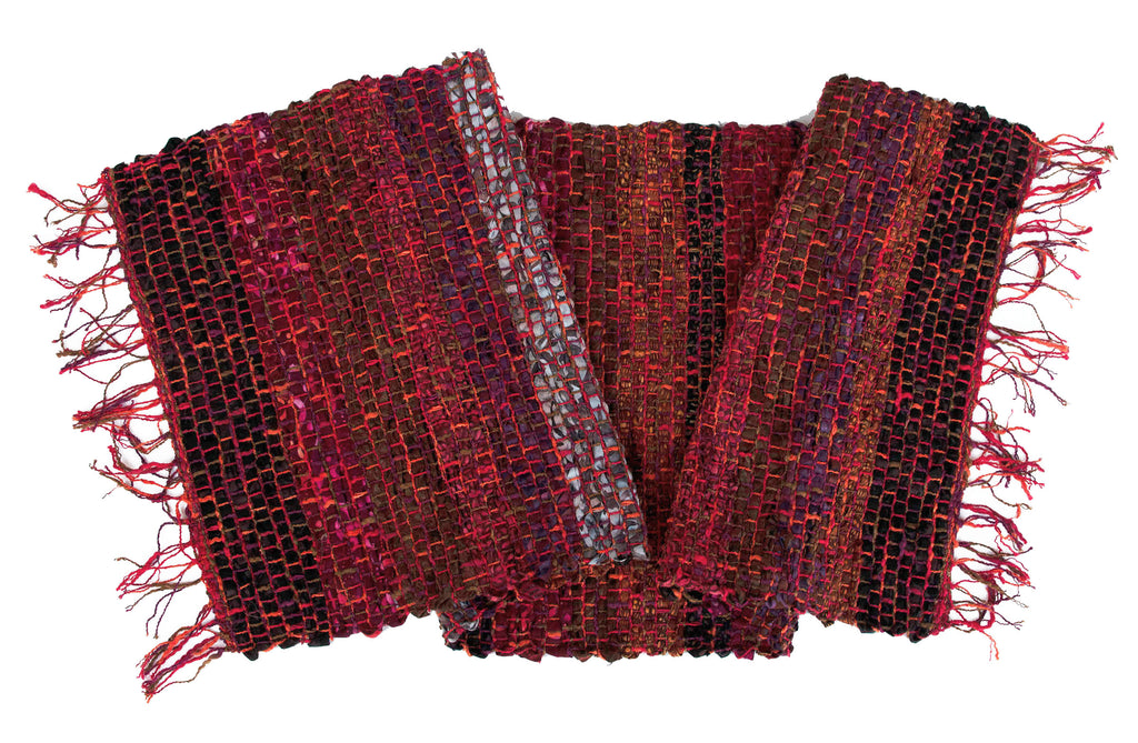 Handwoven Tablerunner, Bright Red, 14" x 42"