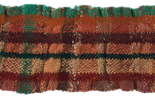 Handwoven and Felted Scarf, "Ruffles," 6 x 48 inches