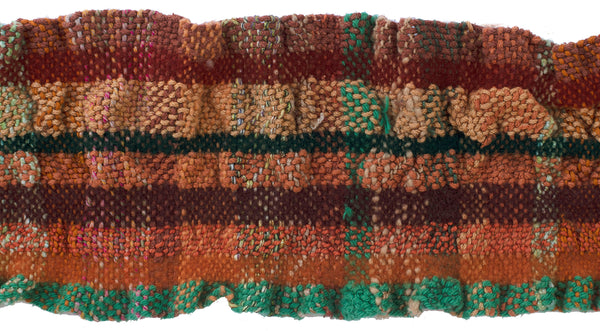 Handwoven and Felted Scarf, "Ruffles," 6 x 48 inches
