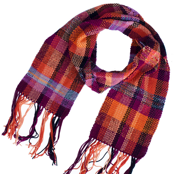 Handwoven Scarf, "Sunset," 6.5" x 59"
