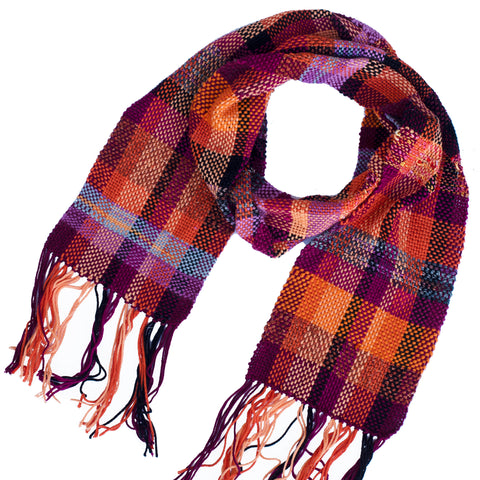 Handwoven Scarf, "Sunset," 6.5" x 59"
