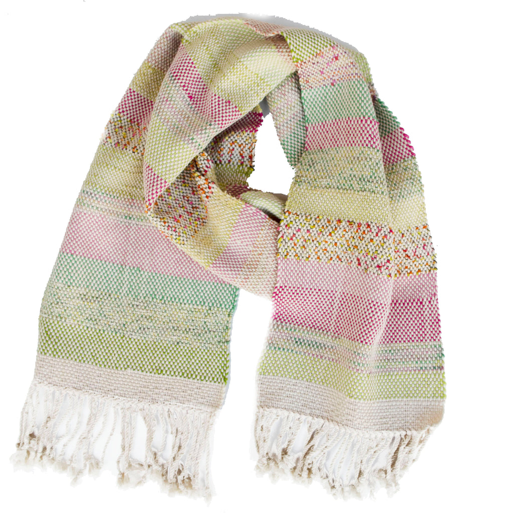 Handwoven Scarf, "Vintage Rose," 8.5" x 74"