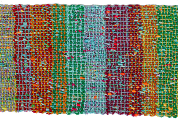 Handwoven Scarf, "Multicolors," 6.5" x 61"