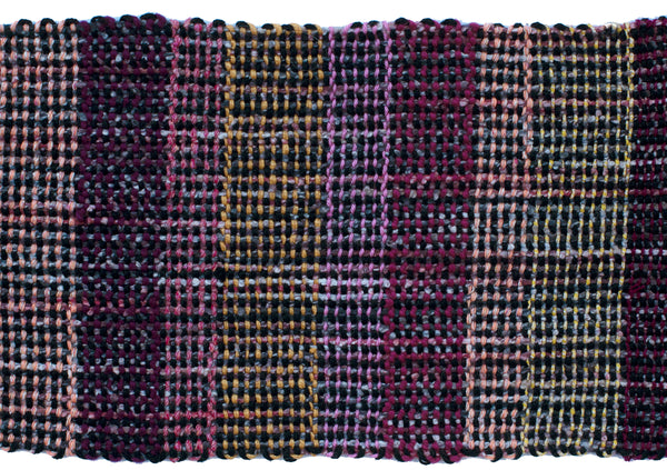 Handwoven Scarf, "Black Check," 6.5" x 61"