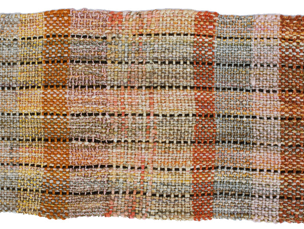 Handwoven Scarf, "Rust and Gray," 7" x 59"