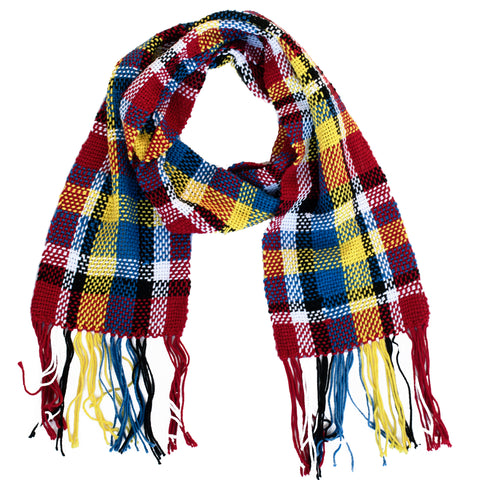 Handwoven Scarf, "Mondrian," 6.5" x 57"