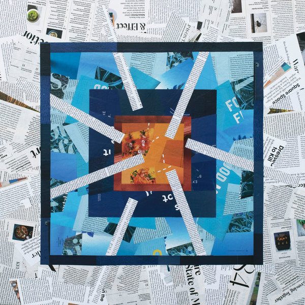 "Where Is the Truth?," original collage, 24" x 24"