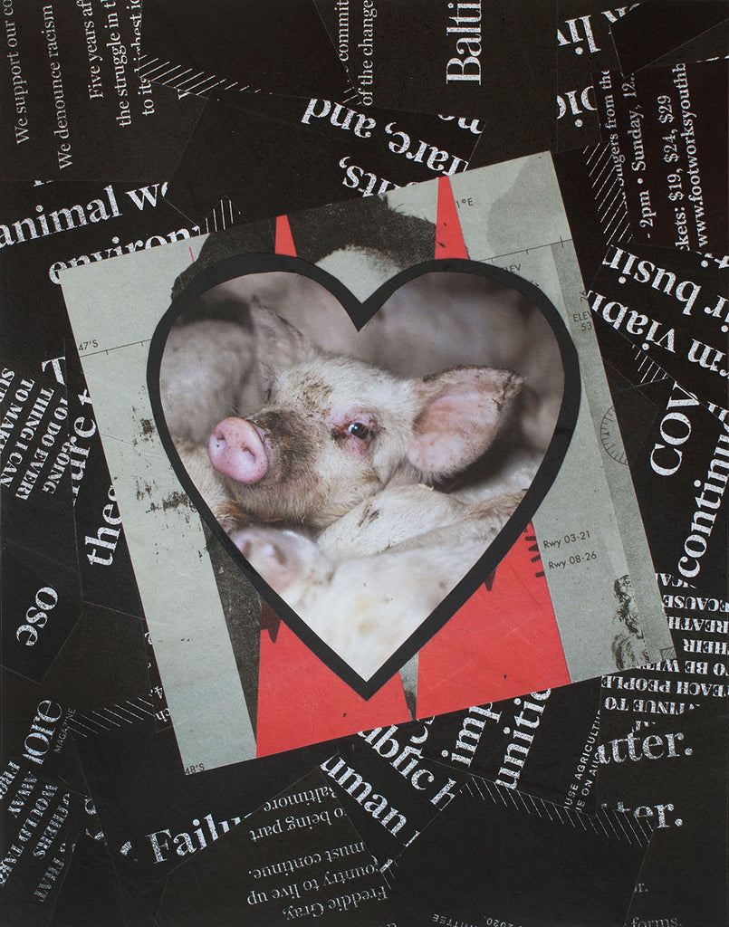 "This Little Piggy," original collage, 14" x 11"