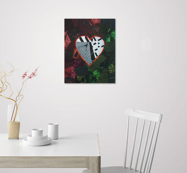 Cassandra Tondro, "Checkered Past," heart collage